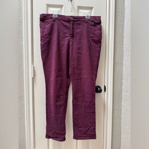 CJ Banks 18W Signature Slimming Pants, Burgundy